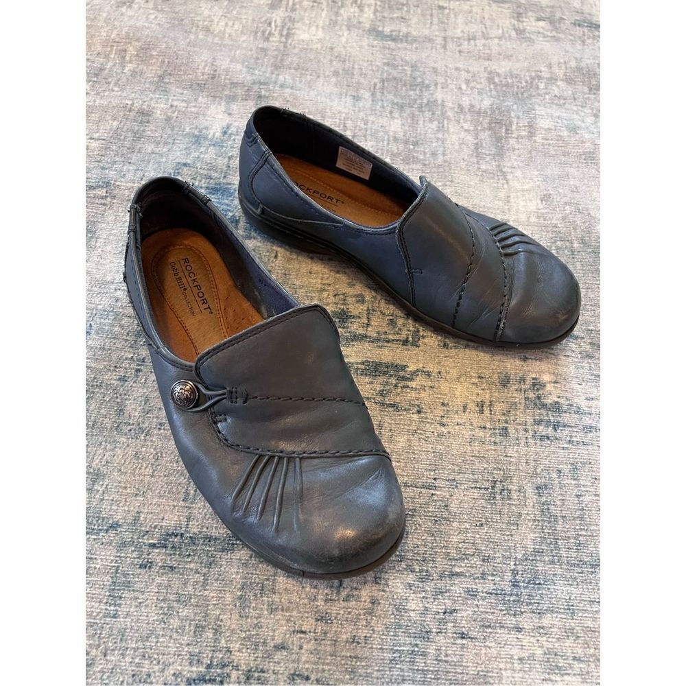 Rockport Navy Blue Cobb Hill Paulette Flat Slip On Shoes 6.5 XW